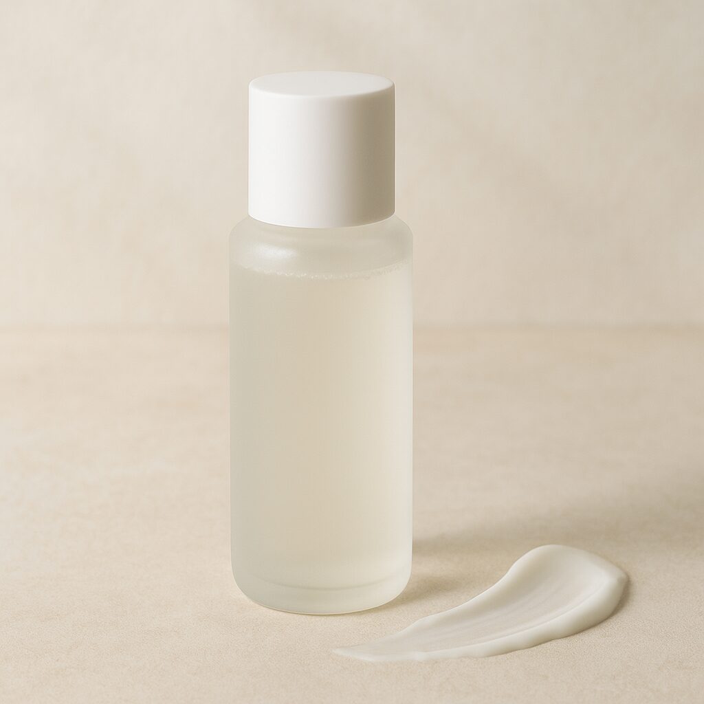 セラミド化粧品の成分表を確認しているイメージ