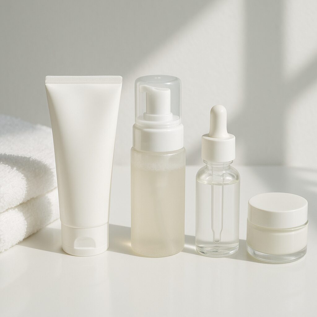 肌荒れの原因になりやすい複数のスキンケアアイテム