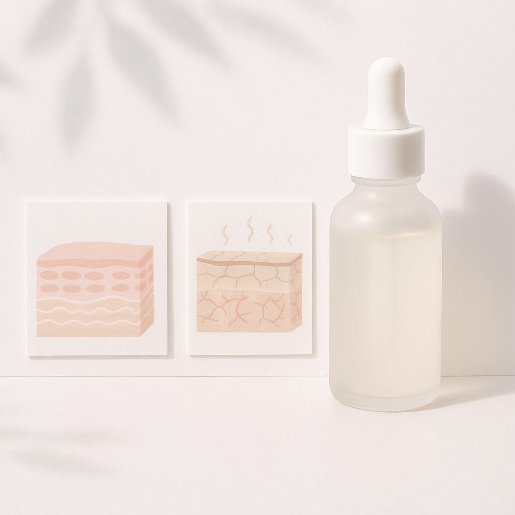 乾燥でバリア機能が乱れた肌のイメージ図解