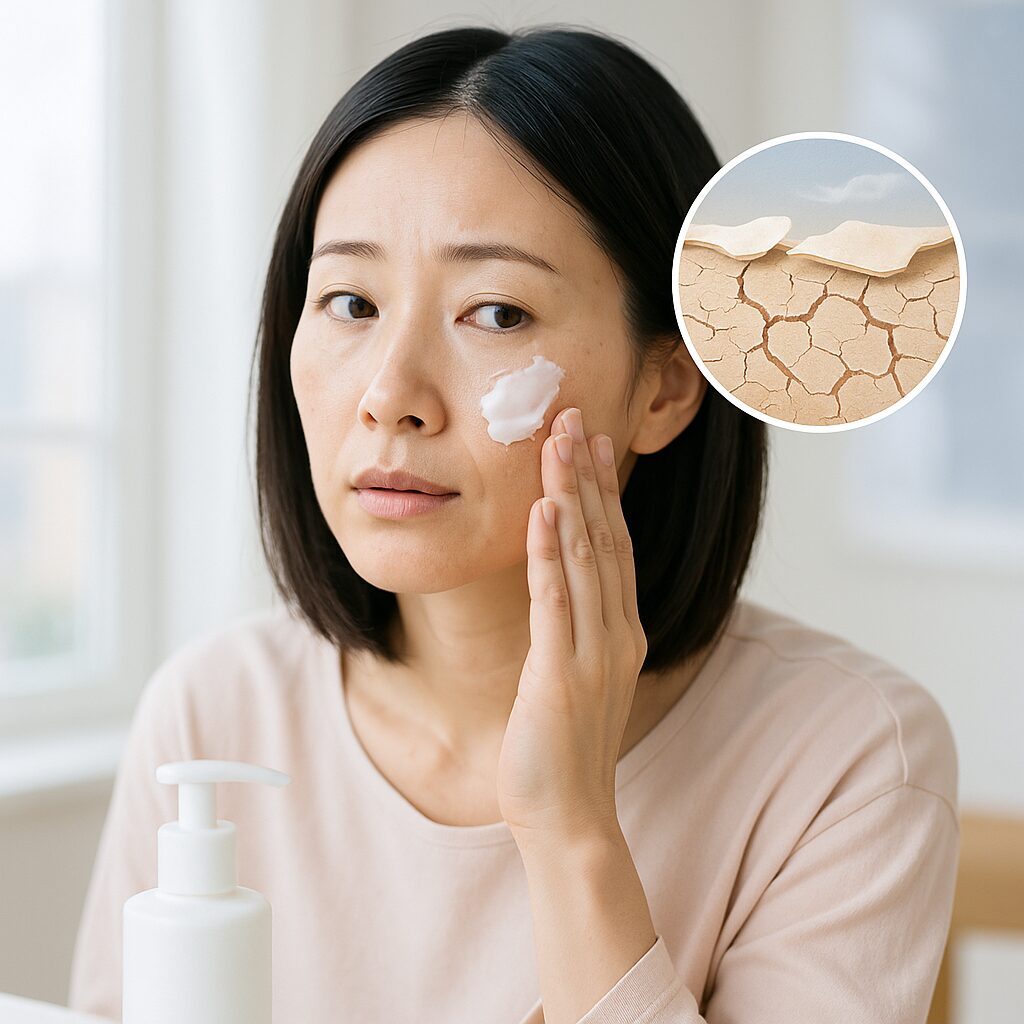 空気の乾燥や外気による肌のバリア低下イメージ