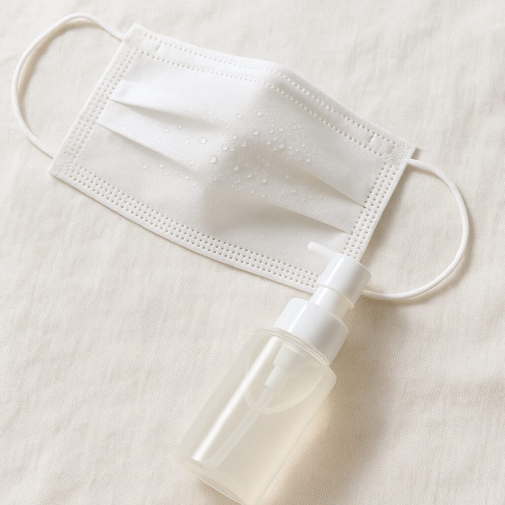 マスク内にこもった汗とムレのイメージ