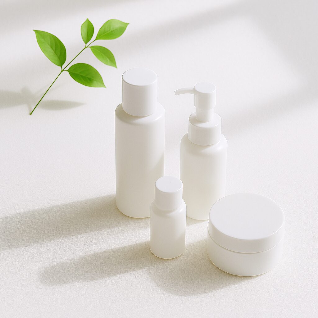 夜に顔のかゆみが気になりベッドの上で頬を触る女性