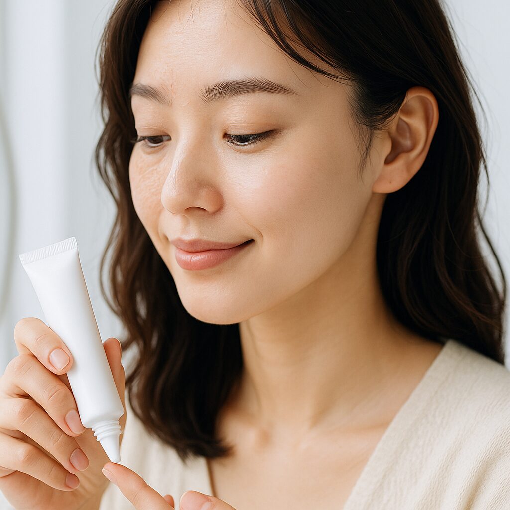 ファンデがムラになる原因としての乾燥とキメの乱れのイメージ図