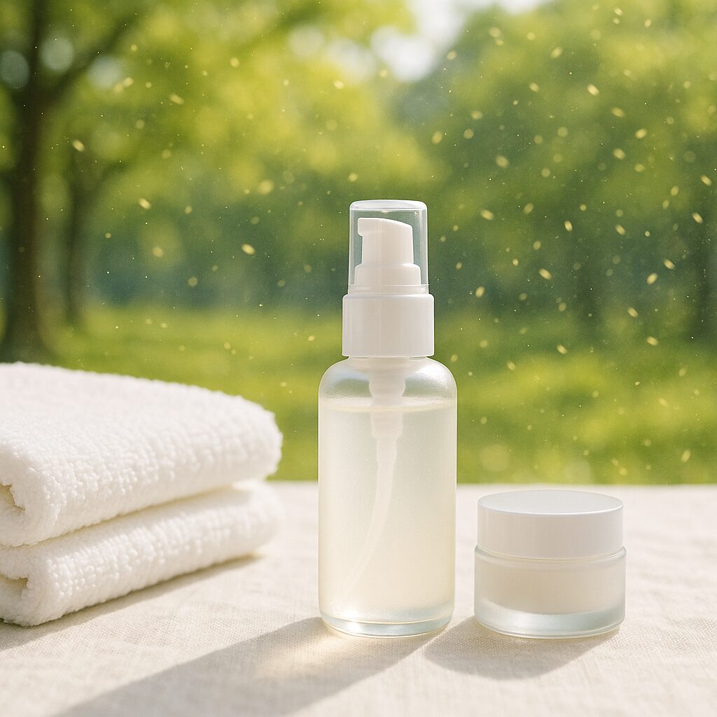 花粉が空中を舞っている様子を表したイメージイラスト