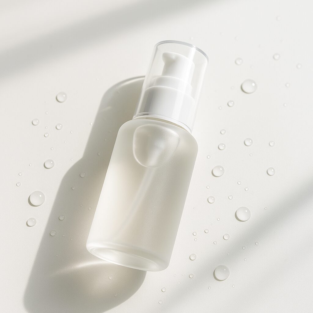 ビタミンC使用後の肌の状態を確認している女性の写真