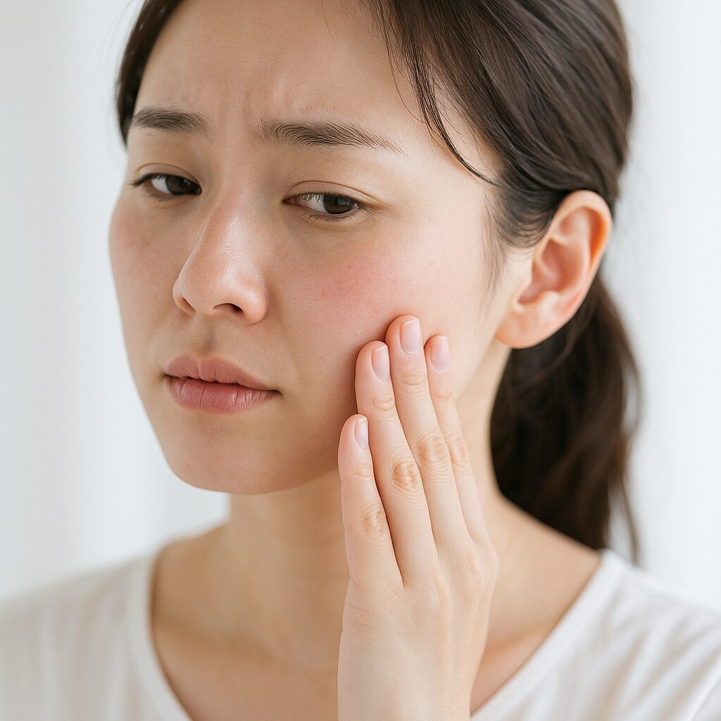 レチノール使用後のピリつきやムズムズ感を気にしている様子