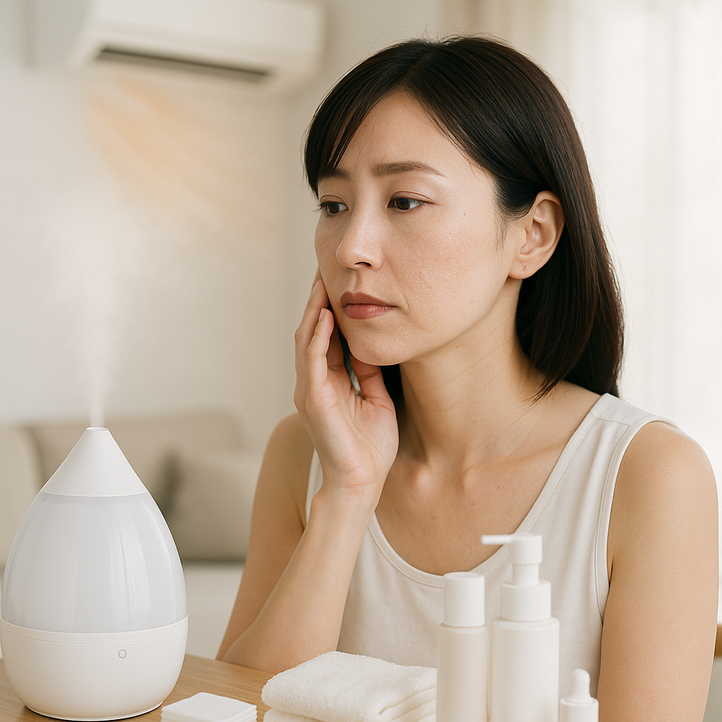 暖房と乾燥した室内環境を表すイメージ
