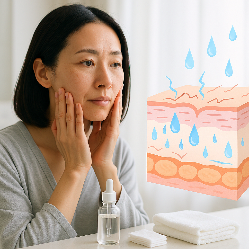 乾燥でバリア機能が乱れた肌のイメージイラスト